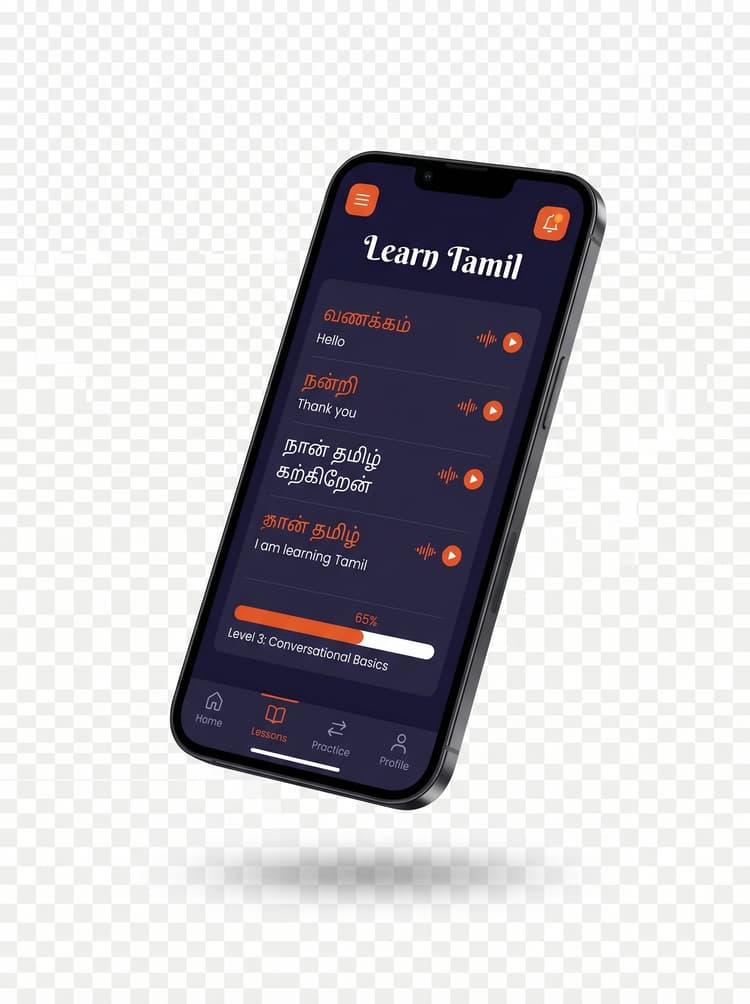 LocalLingo app showing Tamil survival phrases